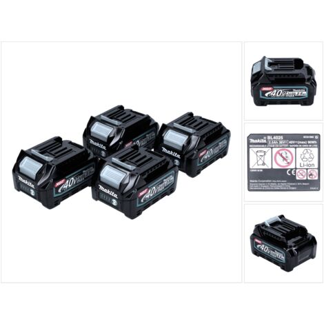 Makita Kit batterie 40 V avec 4x BL 4025 2,5 Ah ( 4x 191B36-3 ) XGT Batterie Li-Ion IP64 avec indicateur LED (1/5)