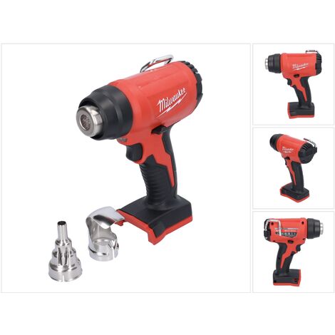 Pistolet Thermique Sans Fil Milwaukee 18V - 50°C à 550°C Réglable - Écran LCD - 5 Buses - Pour Soudure, Décollage Peinture, Bricolage