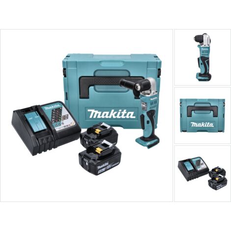 Makita DDA 351 RTJ Perceuse angulaire sans fi 18 V 13,5 Nm + 2x Batteries 5,0 Ah + Chargeur + Coffret Makpac (1/5)