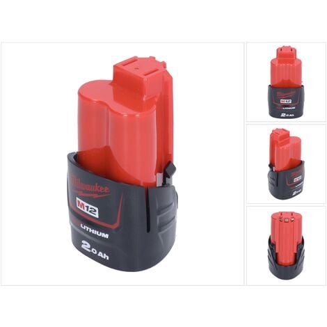 Milwaukee M12 B2 12 V Batterie - 2,0 Ah / 2000 mAh Li-Ion - 1 pièce