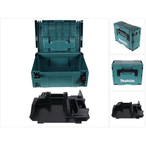 Coffret système Makita MAKPAC 2 – Insert pour BDA/DDA 351 – Largeur 39,5cm, Hauteur 16,5cm, Profondeur 29,5cm – Rangement sécurisé