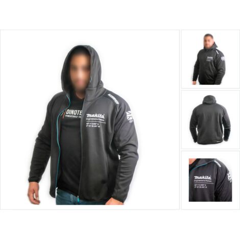 Makita – Veste à capuche XL en polyester pour travail et loisirs – Évacuation de la transpiration – Confort optimal en toutes saisons - 98P1818-XL