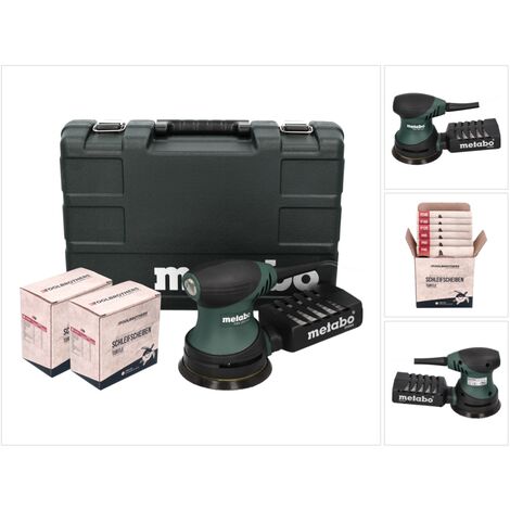 Metabo – Ponceuse excentrique 125 mm 240 W – Moteur Brushless – Vitesse 11000 tr/min – Pour bois dur et teck – Coffret avec 20 abrasifs