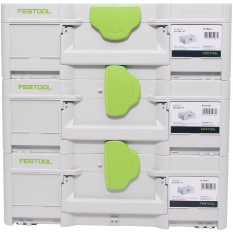 Festool SYS3 M 137 Set de Coffrets Systainer 396 x 296 x 137 mm - 10,4 ...