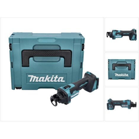 Makita – Affleureuse plaque de plâtre sans fil 18V – Moteur Brushless 32000 tr/min – Coffret Makpac – Pour découpes précises