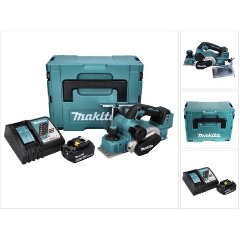 Makita DKP181RG1J Rabot sans fil 82mm 18V Brushless + 1x Batterie 6,0 Ah + Chargeur + Coffret Makpac