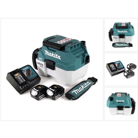 Makita DVC 750 LRTX1 Aspirateur sans fil  eau/poussière 18V + 2x Batteries 5,0Ah + Chargeur - sans accessoires (1/5)