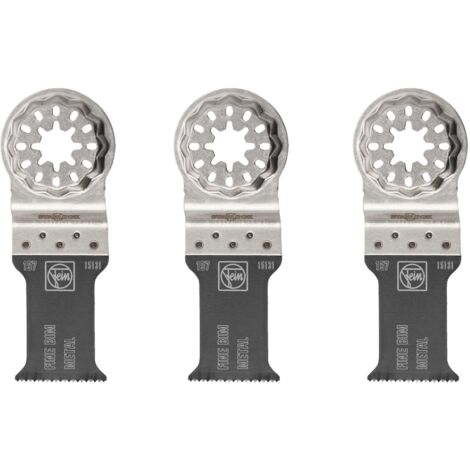 Fein E-Cut FINE Starlock Lame de scie plongeante bimétal 30 x 50 mm - 3 pièces (63502157220)