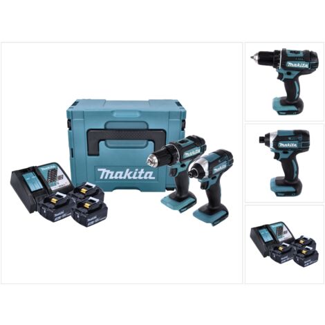 Makita – Pack d'outils électroportatifs 18V – Perceuse-visseuse DDF 482 et visseuse à chocs DTD 152 – 3 batteries 3,0Ah et chargeur inclus – Coffret Makpac - DDF 482 Z