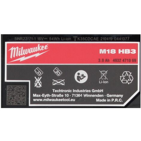 Lot de 2 batteries de rechange M18 5,0 Ah pour batterie Milwaukee M18,  remplacement pour outils électriques sans fil Milwaukee M18 18 V XC  batterie au