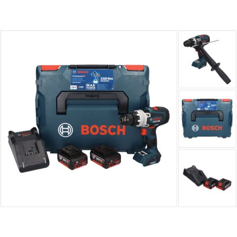 Bosch GSR 18V-150 C Professional Perceuse-visseuse sans fil 18 V 150 Nm Biturbo Brushless + 2x batterie 5,0 Ah + chargeur + L-Boxx