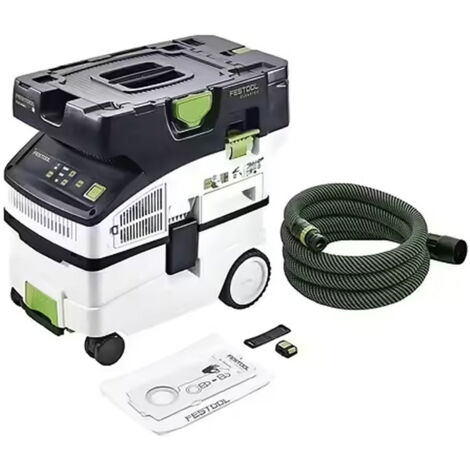 Festool – Aspirateur mobile 577066 – 36 V (2x 18 V) – Classe de poussière L – Dépression 19000 Pa – Pour chantiers humides et espaces confinés