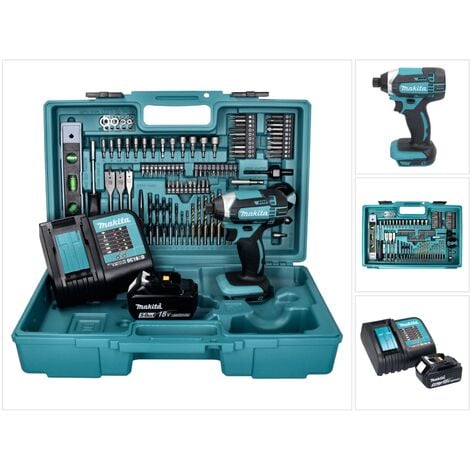 Makita DTD 152 STX5 Visseuse à choc sans fil 165Nm 18V + 1x Batterie 5,0Ah + Chargeur + Coffret + Set de 101 accessoires