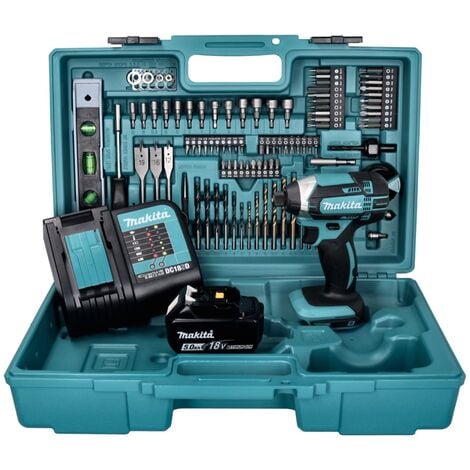 Makita DTD 152 STX5 Visseuse à choc sans fil 165Nm 18V + 1x Batterie 5,0Ah + Chargeur + Coffret + Set de 101 accessoires