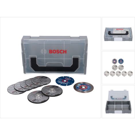 Bosch – Coffret mini L-Boxx avec 9 disques Ø76mm – 5 disques à tronçonner acier et céramique – 4 disques à ébarber inox – Logement 10 mm - 06159975VC