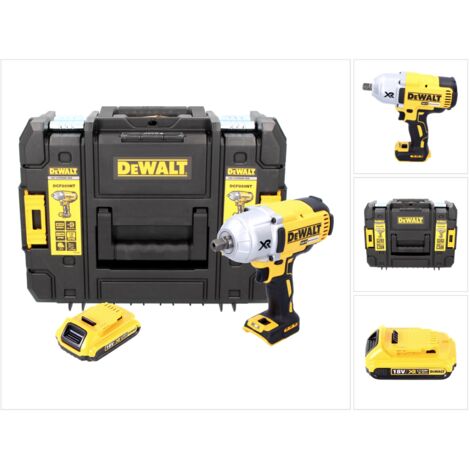 Dewalt – Boulonneuse à chocs sans fil 18V – Moteur Brushless – Couple 950 Nm – 2400 impacts/min – 1 batterie 2.0Ah – Boîtier TSTAK