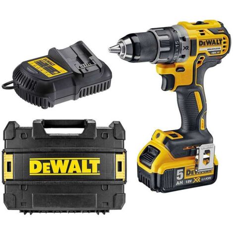 Dewalt – Perceuse-visseuse sans fil 18V – Moteur Brushless 70Nm – 1 batterie 5Ah et chargeur inclus – TSTAK pour transport pratique