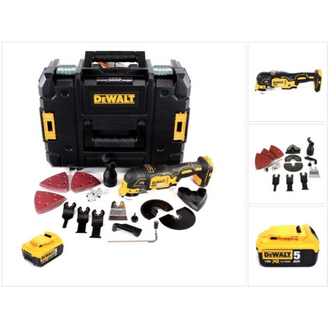 DeWalt DCS 355 NT Oscillateur sans fil 18V Brushless + 1x batterie 5,0Ah + TSTAK + 36 pcs. d'accessoires - sans chargeur (1/5)