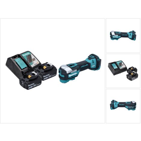 Makita DTM52RT Découpeur-ponceur multifonction sans fil 18V Starlock Max Brushless + 2x Batteries 5,0 Ah + Chargeur