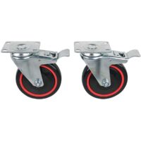 KS Tools RACINGline set de roulettes, avec frein de roulement et de rotation, y compris vis