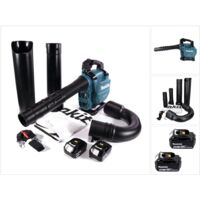 Makita DUB 363 T2V Souffleur / aspirateur de feuilles à batterie 36 V ( 2x 18 V ) Brushless + kit d'aspiration + 2x batterie 5,0 Ah - sans chargeur