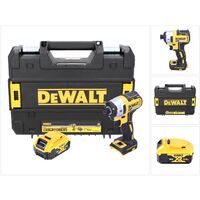 Dewalt – Clé à chocs sans fil 18V – Moteur Brushless 205Nm – Mandrin hexagonal 1/4" – 1 batterie 5Ah – Coffret TSTAK