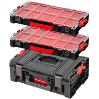 Toolbrothers RHINO L Coffre à outils Set 2 Coffre à outils ECO Basic + 2x RHINO L Organizer ECO Hauteur M Boîtes empilables IP54