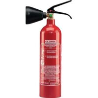 Gloria – Extincteur CO2 2 kg – Classe B pour espaces confinés – Cylindre aluminium avec support mural – Jet d'extinction interruptible