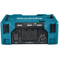 Makita – Transformateur de courant 1400W BAC01 – Convertisseur 230V avec 2 prises 230V et 2 USB – Idéal pour chantiers et loisirs en extérieur
