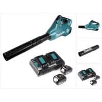 Makita – Souffleur à batterie 36V avec 2 batteries 5.0Ah – Vitesse d'air 54 m/s – Volume d'air 798 m³/h – Tuyau télescopique réglable