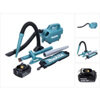 Makita – Aspirateur sans fil 18V – Aspiration 54 mbar – Capacité 0,5L – Autonomie jusqu'à 80 min – Inclus 1 batterie 3,0Ah