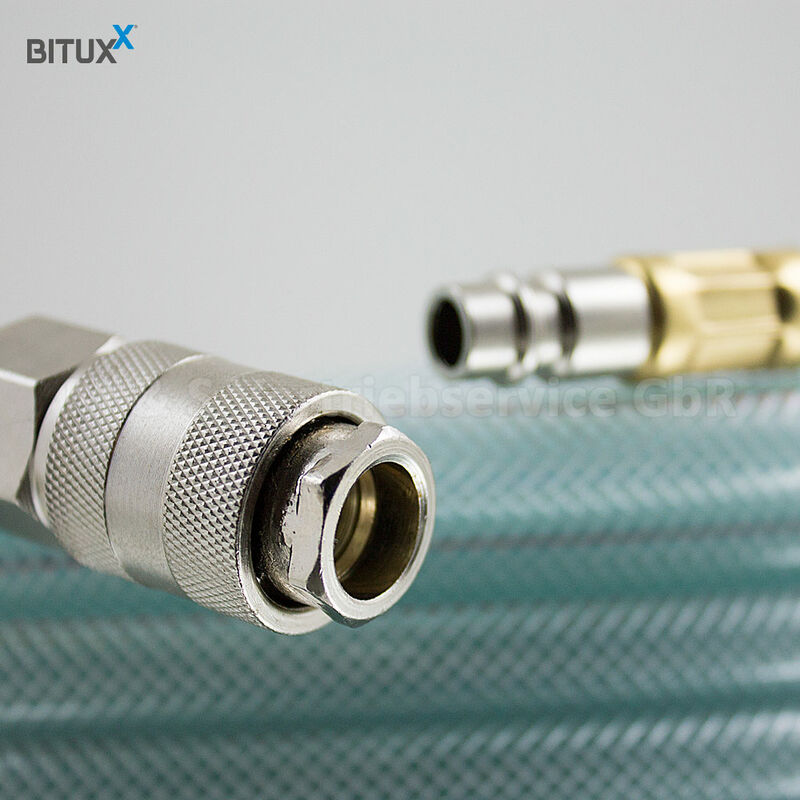 Luftkompressor-Schlauch 1/4″ X 30 M – Verstärkter PU-Schlauch Mit Armaturen & Schnellkupplungen, 300 PSI
