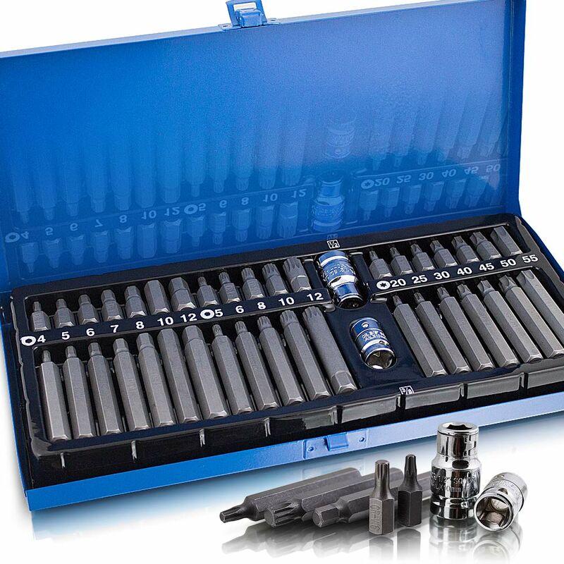 30/75mm 11-tlg.1/2" Innen-Vielzahn Bit-Satz M5-12 XZN Set Spline Bits Kurz+Lang 