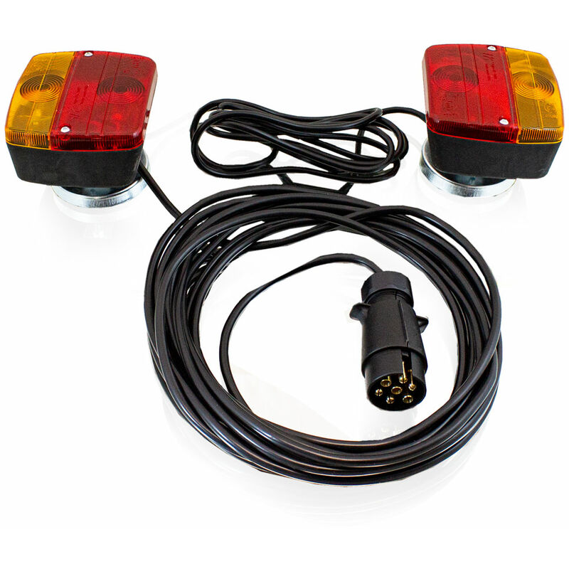 LED 12/24V Anhänger Rückleuchten Set mit Magneten und Rückstrahler 
