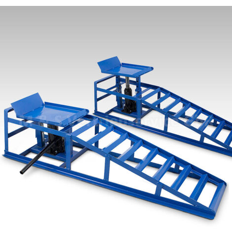 2 Auto Pkw Auffahrrampen 2t Mit Wagenheber Wartungsrampe Hebebuhne 2000kg