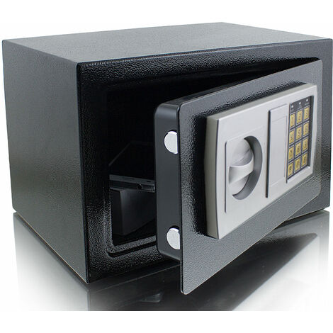 Kleiner elektronischer Mini Safe Tresor Schranktresor Zahlenschloss  Lichtgrau