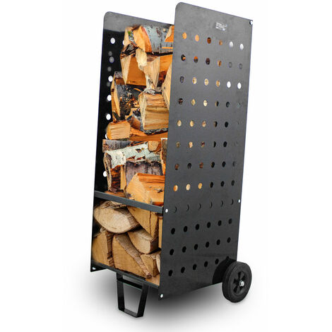 Bituxx Kaminholz Wagen Karre Transportkarre Holzwagen Holzkorb Kaminwagen Brennholzwagen für Holz bis 100 Kg