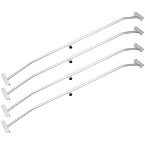4er Set Anhänger Planenbügel Alu für Flachplanen PKW Anhänger Verstellbar 140 - 210 cm