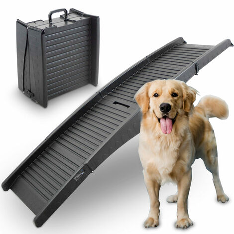 BITUXX® Hunderampe Hunde Einstiegshilfe Autorampe Hundetreppe Hundetransport Klappbar Faltbar aus Kunststoff