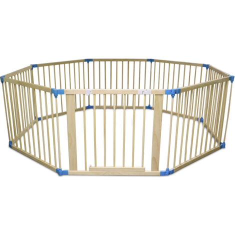 Bituxx Laufgitter Laufstall Spielgitter Spielstall Spielbereich Spielgehege Kindergehege Premium Ø 150 cm aus Pinienholz
