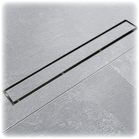 BITUXX Edelstahl Duschrinne Tropfen-Design – 50 Cm Länge, Gebürstet, Mit Siphon, Barrierearm