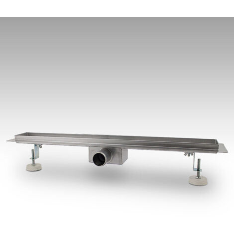 BITUXX Edelstahl Duschrinne Tropfen-Design – 50 Cm Länge, Gebürstet, Mit Siphon, Barrierearm