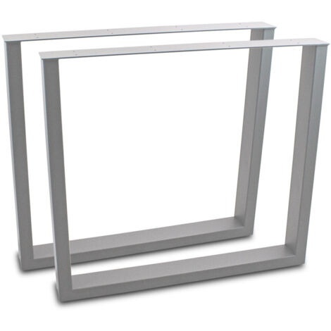 Tischbeine Tischkufen Tischgestell Tischuntergestell Stahl Metall Eckig (70x72, Grau)