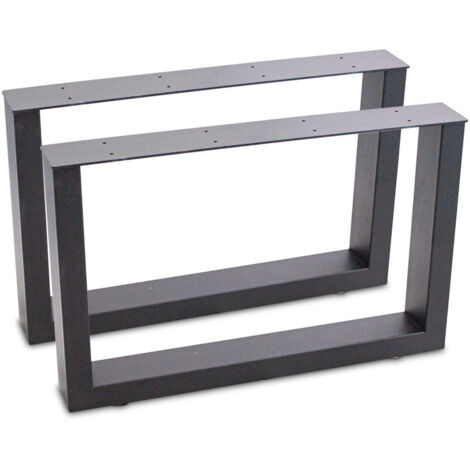 Tischbeine Tischkufen Tischgestell Tischuntergestell Stahl Metall Eckig (64x40, Schwarz)