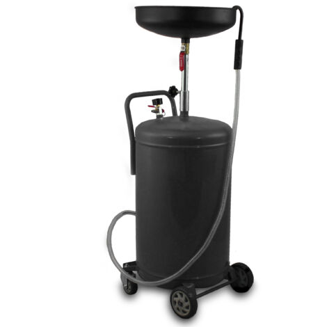 Bituxx Mobiler 80L Ölauffangwagen Ölablassgerät Altölauffang Ölwechsel Druckluft Entleerung 38,5cm Trichter Schwarz