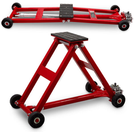 BITUXX KFZ Scherenlift Scherenwagenheber 2,5T flach Wagenheber 2500 Kg Hubhöhe von 11 cm bis 48 cm inkl. Gummiauflage und praktischer Handkurbel Rot