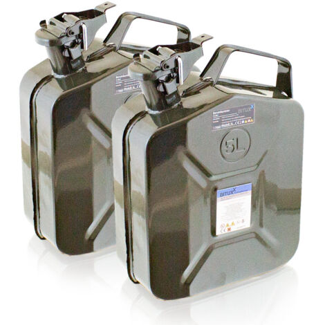 2x 5 Liter Stahl Benzinkanister Kraftstoffkanister Kanister UN Zulassung