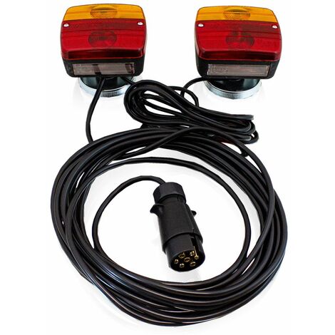 LAS Anhänger-Beleuchtungsset 7-polig Rückleuchte, Bremslicht, Blinker,  Kennzeichenleuchte hinten 12V inkl. Magnethalter
