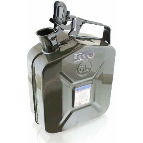 5L Stahl Benzinkanister Kraftstoffkanister Kanister UN Zulassung (5 Liter  mit Einfüllstutzen Flexibel)