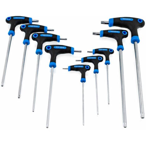 20 tlg. Innen Sechskant und Torx T Schraubendreher Set Steckschlüsselsatz Schraubenzieher Quergriff 2-10 mm T10 - T50 Satz Set